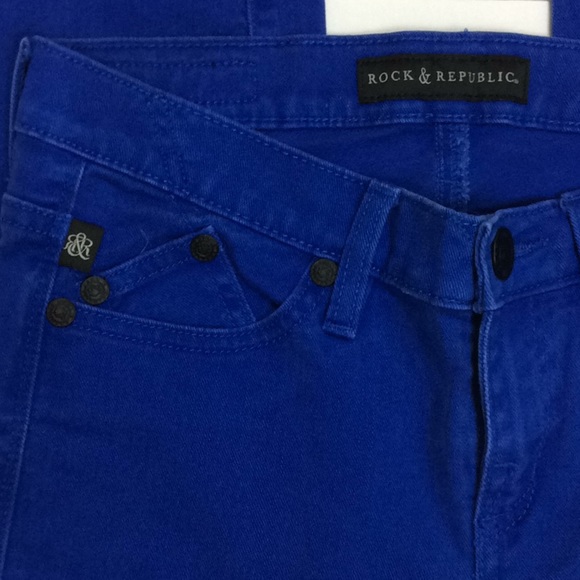 Rock & Republic Ladies Blue Skinny Jeans Sz 2 - Picture 4 of 8